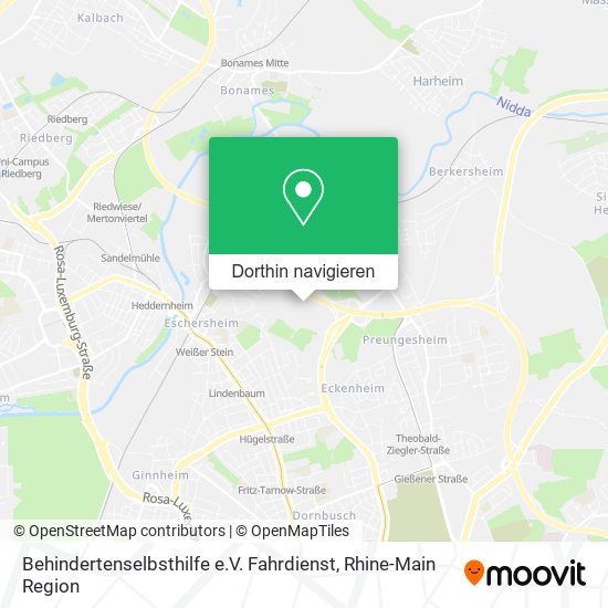 Behindertenselbsthilfe e.V. Fahrdienst Karte