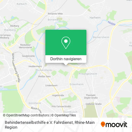 Behindertenselbsthilfe e.V. Fahrdienst Karte