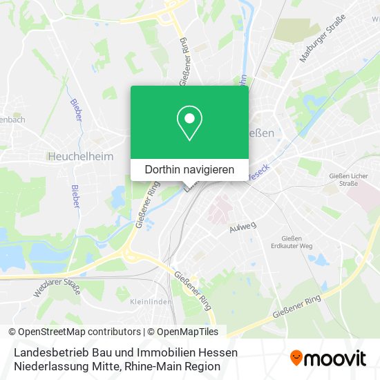 Landesbetrieb Bau und Immobilien Hessen Niederlassung Mitte Karte