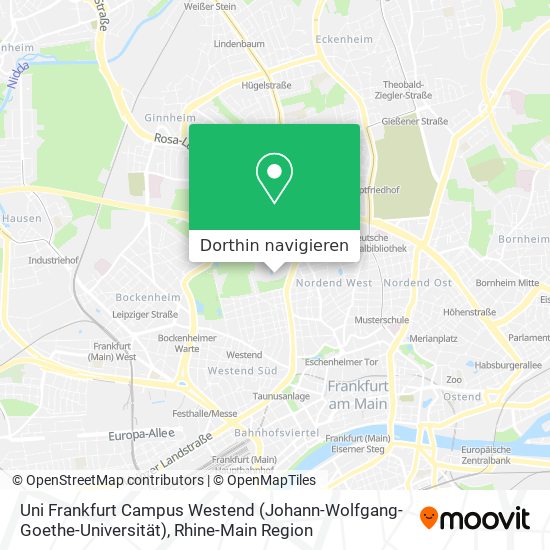 Uni Frankfurt Campus Westend (Johann-Wolfgang-Goethe-Universität) Karte