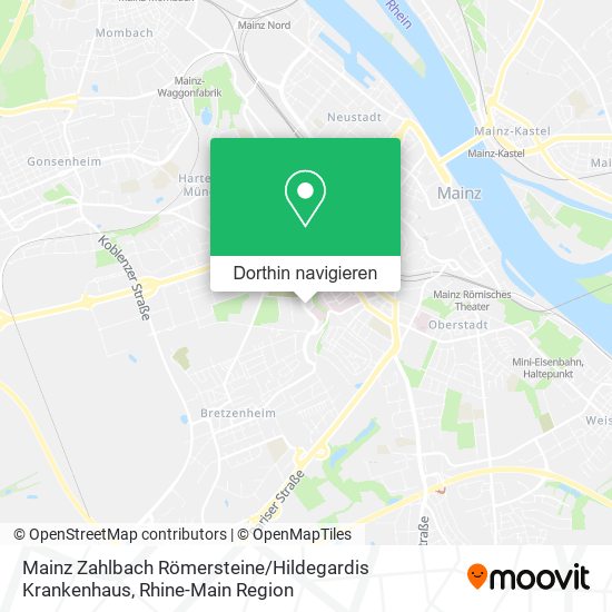 Mainz Zahlbach Römersteine / Hildegardis Krankenhaus Karte