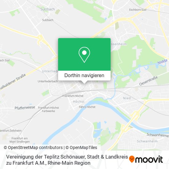 Vereinigung der Teplitz Schönauer, Stadt & Landkreis zu Frankfurt A.M. Karte