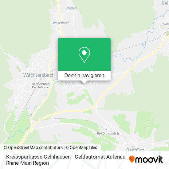 Kreissparkasse Gelnhausen - Geldautomat Aufenau Karte
