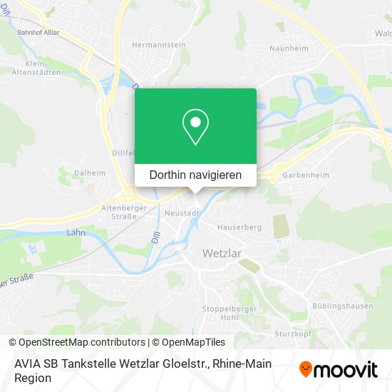 AVIA SB Tankstelle Wetzlar Gloelstr. Karte