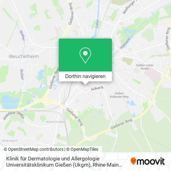 Klinik für Dermatologie und Allergologie Universitätsklinikum Gießen (Ukgm) Karte