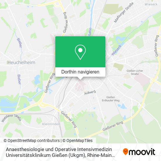 Anaesthesiologie und Operative Intensivmedizin Universitätsklinikum Gießen (Ukgm) Karte