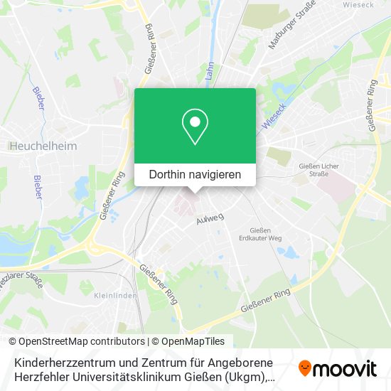 Kinderherzzentrum und Zentrum für Angeborene Herzfehler Universitätsklinikum Gießen (Ukgm) Karte