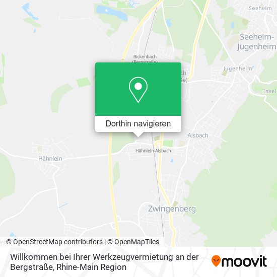 Willkommen bei Ihrer Werkzeugvermietung an der Bergstraße Karte