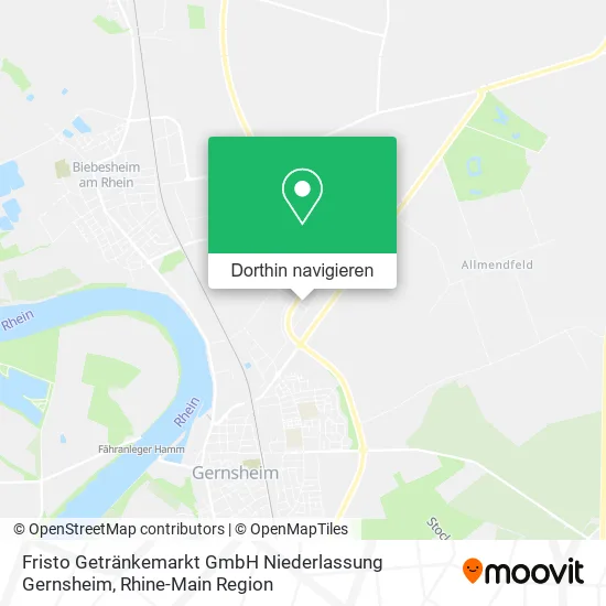 Fristo Getränkemarkt GmbH Niederlassung Gernsheim Karte