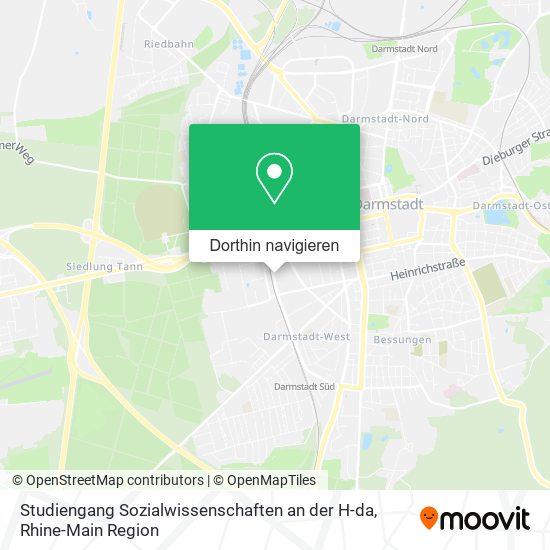 Studiengang Sozialwissenschaften an der H-da Karte