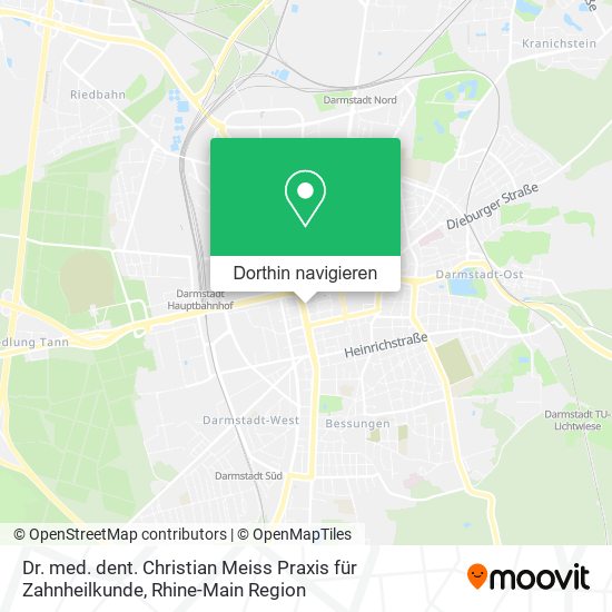 Dr. med. dent. Christian Meiss Praxis für Zahnheilkunde Karte