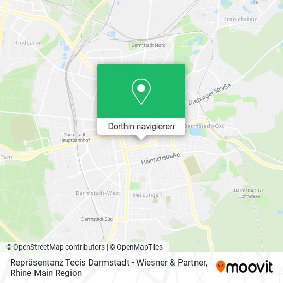 Repräsentanz Tecis Darmstadt - Wiesner & Partner Karte
