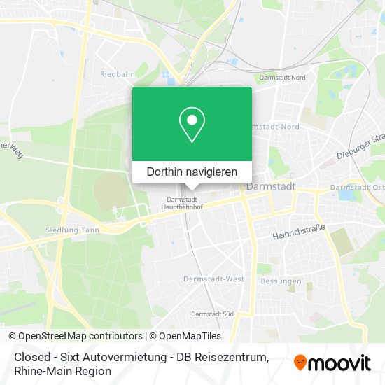 Closed - Sixt Autovermietung - DB Reisezentrum Karte