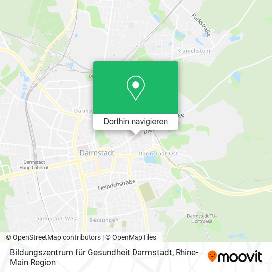Bildungszentrum für Gesundheit Darmstadt Karte