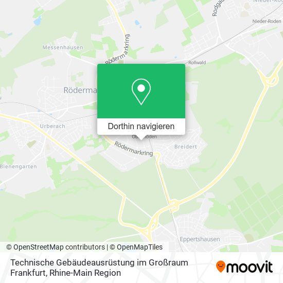 Technische Gebäudeausrüstung im Großraum Frankfurt Karte