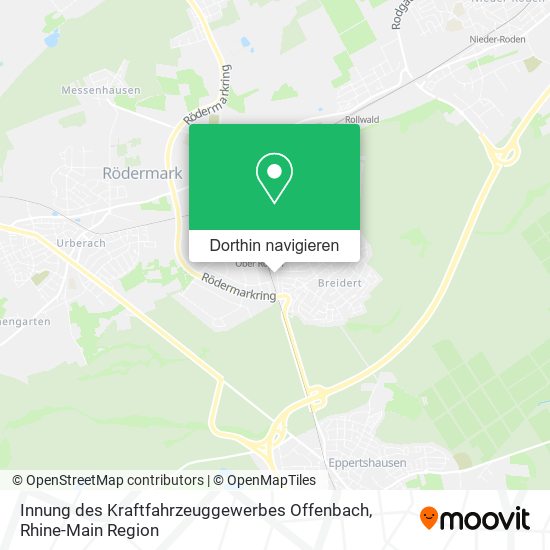 Innung des Kraftfahrzeuggewerbes Offenbach Karte