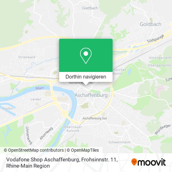 Vodafone Shop Aschaffenburg, Frohsinnstr. 11 Karte