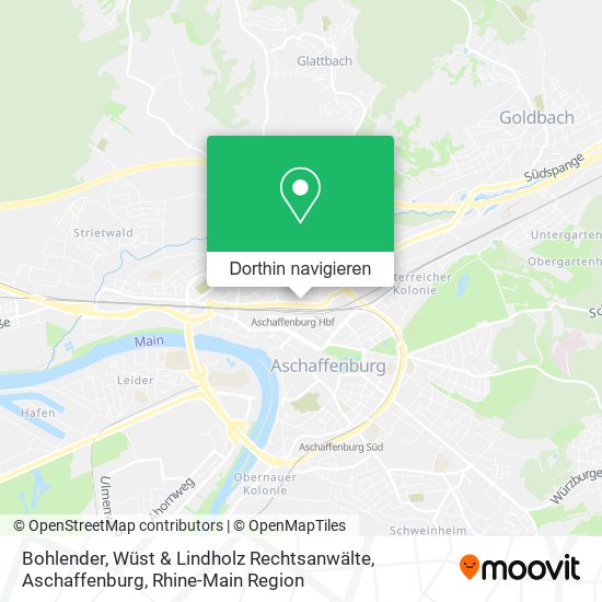 Bohlender, Wüst & Lindholz Rechtsanwälte, Aschaffenburg Karte