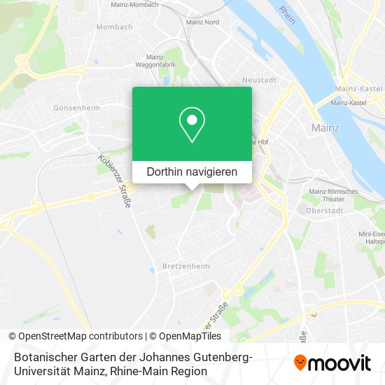 Botanischer Garten der Johannes Gutenberg-Universität Mainz Karte