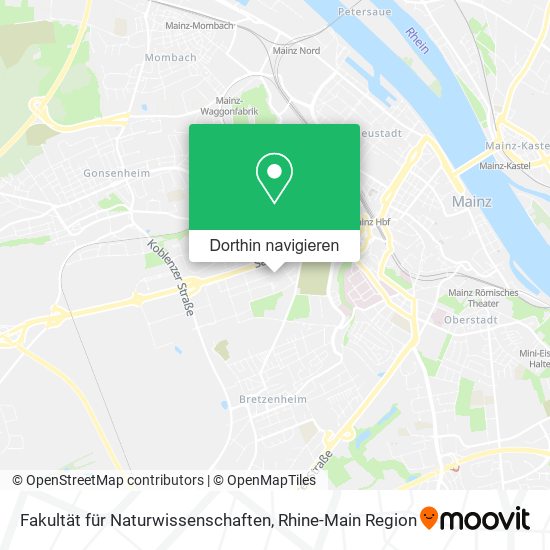Fakultät für Naturwissenschaften Karte
