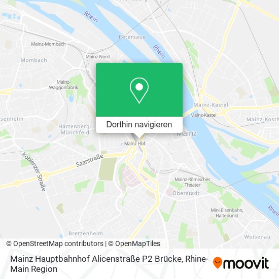 Mainz Hauptbahnhof Alicenstraße P2 Brücke Karte