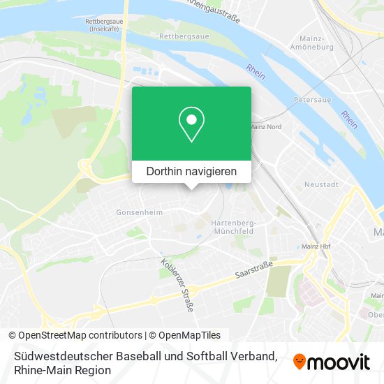 Südwestdeutscher Baseball und Softball Verband Karte