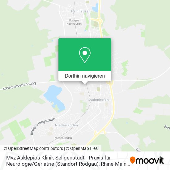 Mvz Asklepios Klinik Seligenstadt - Praxis für Neurologie / Geriatrie (Standort Rodgau) Karte