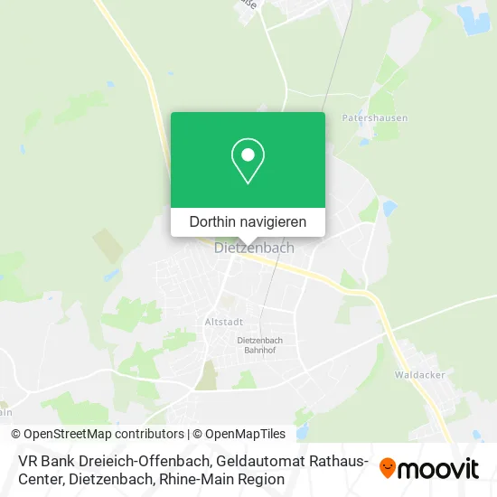 VR Bank Dreieich-Offenbach, Geldautomat Rathaus-Center, Dietzenbach Karte