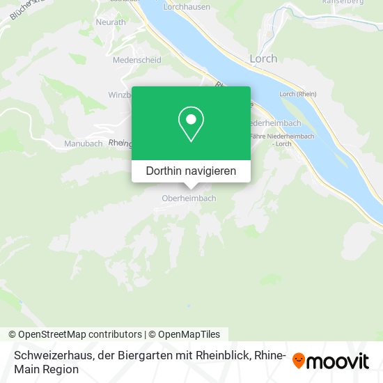 Schweizerhaus, der Biergarten mit Rheinblick Karte