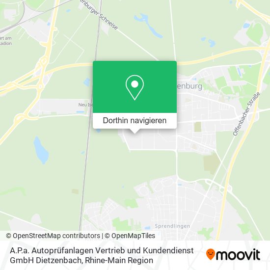 A.P.a. Autoprüfanlagen Vertrieb und Kundendienst GmbH Dietzenbach Karte
