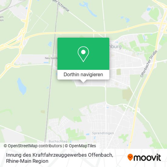 Innung des Kraftfahrzeuggewerbes Offenbach Karte