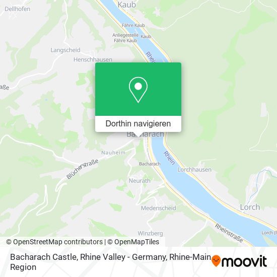Bacharach Castle, Rhine Valley - Germany Karte