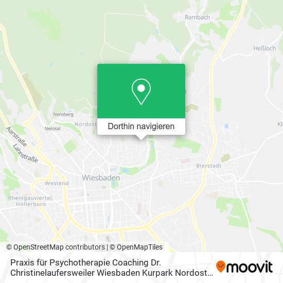 Praxis für Psychotherapie Coaching Dr. Christinelaufersweiler Wiesbaden Kurpark Nordost Sonne. Karte