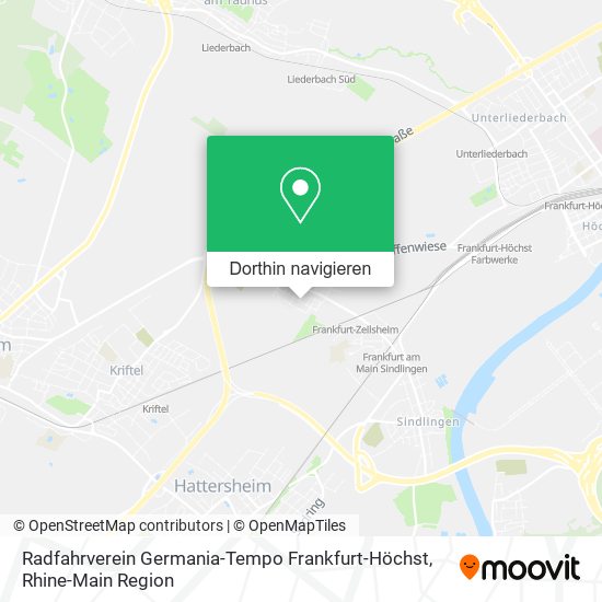 Radfahrverein Germania-Tempo Frankfurt-Höchst Karte