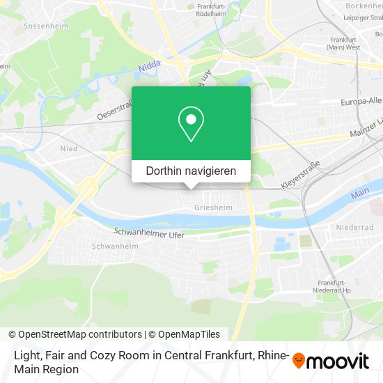 Light, Fair and Cozy Room in Central Frankfurt Karte