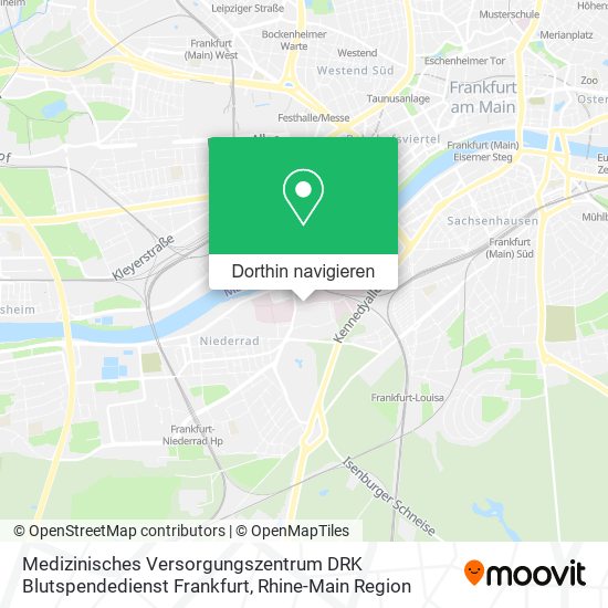 Medizinisches Versorgungszentrum DRK Blutspendedienst Frankfurt Karte