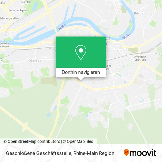 Geschloßene Geschäftsstelle Karte