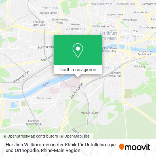 Herzlich Willkommen in der Klinik für Unfallchirurgie und Orthopädie Karte