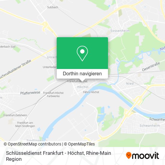 Schlüsseldienst Frankfurt - Höchst Karte