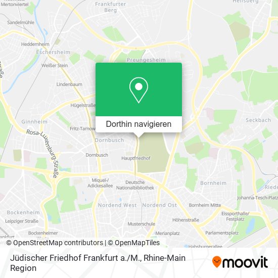 Jüdischer Friedhof Frankfurt a. / M. Karte