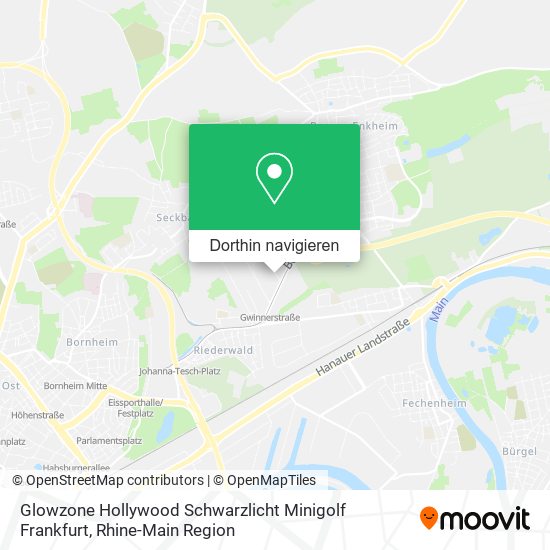 Glowzone Hollywood Schwarzlicht Minigolf Frankfurt Karte