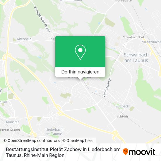 Bestattungsinstitut Pietät Zachow in Liederbach am Taunus Karte