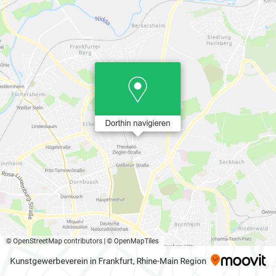 Kunstgewerbeverein in Frankfurt Karte