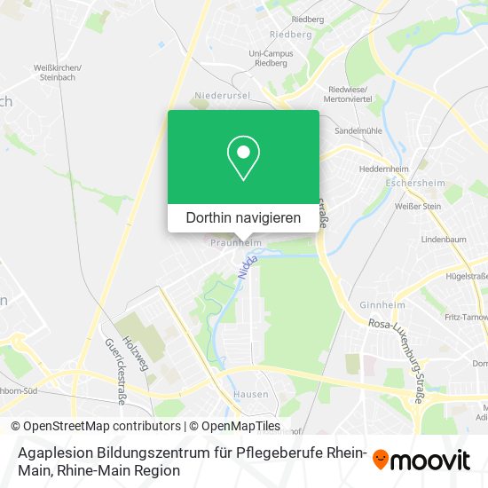 Agaplesion Bildungszentrum für Pflegeberufe Rhein-Main Karte