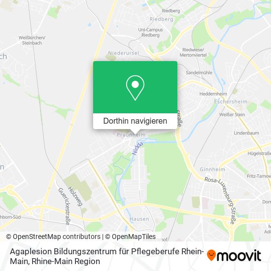 Agaplesion Bildungszentrum für Pflegeberufe Rhein-Main Karte