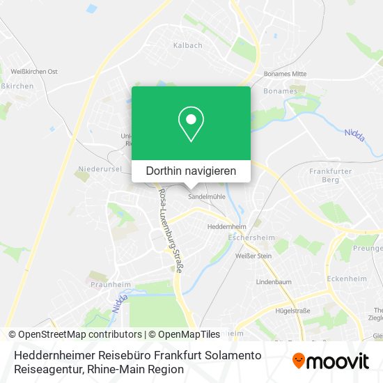 Heddernheimer Reisebüro Frankfurt Solamento Reiseagentur Karte