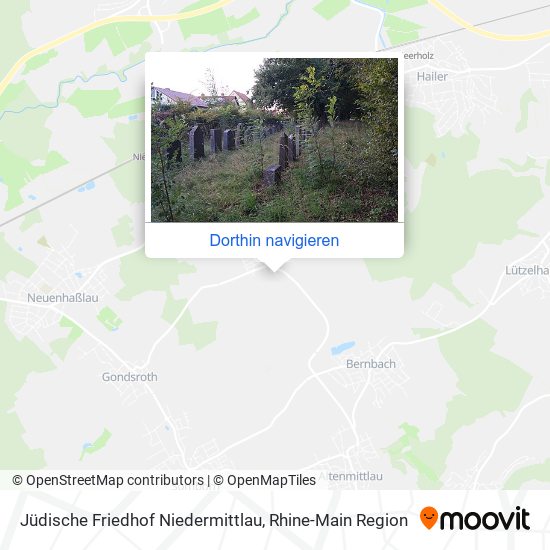 Jüdische Friedhof Niedermittlau Karte