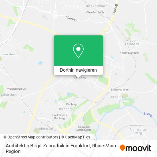 Architektin Birgit Zahradnik in Frankfurt Karte