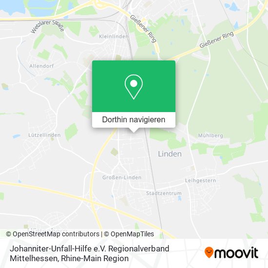 Johanniter-Unfall-Hilfe e.V. Regionalverband Mittelhessen Karte