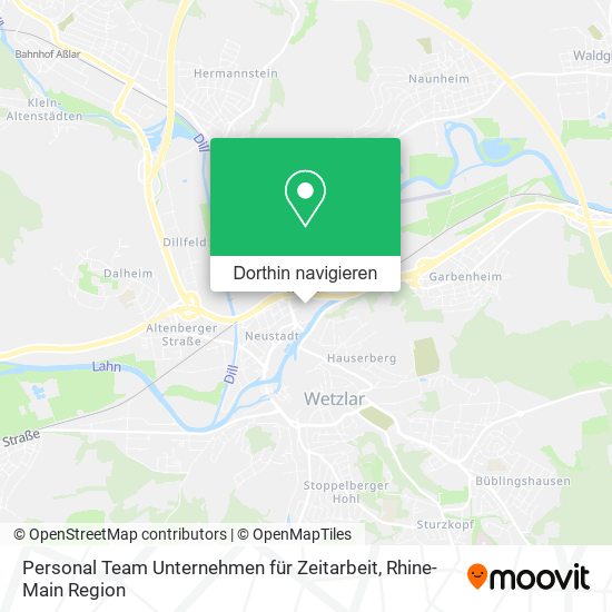 Personal Team Unternehmen für Zeitarbeit Karte